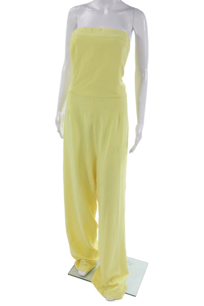 Asos Women Yellow Square Neck Sleeveless Jumpsuit Size 14