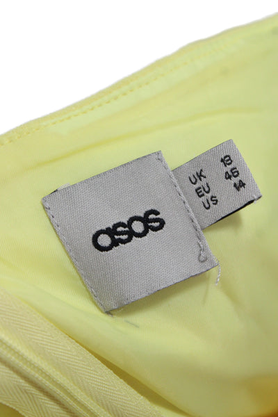 Asos Women Yellow Square Neck Sleeveless Jumpsuit Size 14
