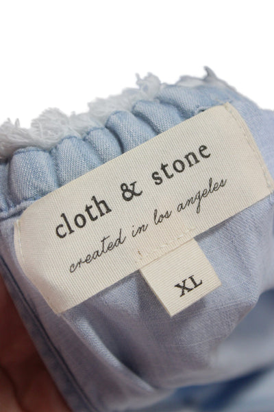 Cloth & Stone Womens Light Blue Sleeveless High Neck Jumpsuit Tencel Size XL
