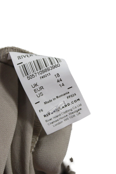 River Island Women Jumpsuit Collared Long Sleeve Beige Size 14