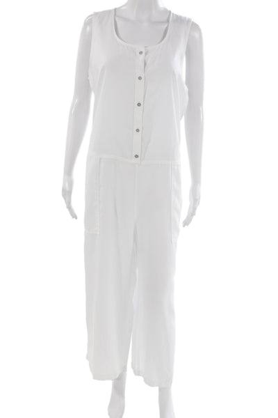 Vince Camuto Womens Sleeveless Scoop Neck White Jumpsuit Size M