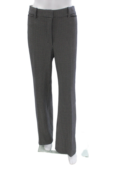 M.M. Lafleur Womens Dress Pants Dark Gray Check Wool Polyester Hook Eye Size 8