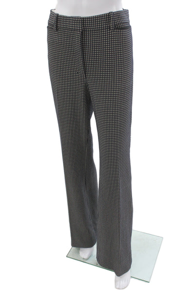 M.M. Lafleur Womens Dress Pants Dark Gray Check Wool Polyester Hook Eye Size 8