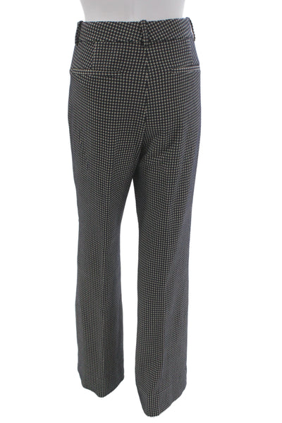 M.M. Lafleur Womens Dress Pants Dark Gray Check Wool Polyester Hook Eye Size 8
