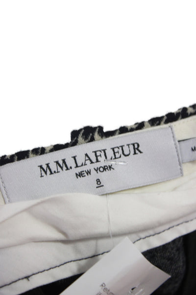 M.M. Lafleur Womens Dress Pants Dark Gray Check Wool Polyester Hook Eye Size 8