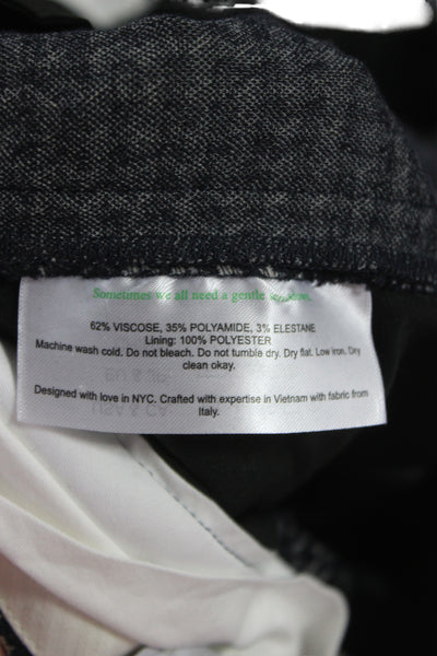 M.M. Lafleur Womens Dress Pants Dark Gray Check Wool Polyester Hook Eye Size 8