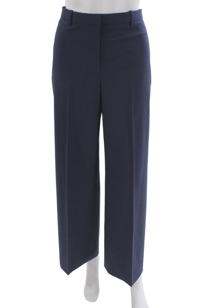 M.M. Lafleur Womens Dress Pants Dark Gray Check Wool Polyester Hook Eye Size 8