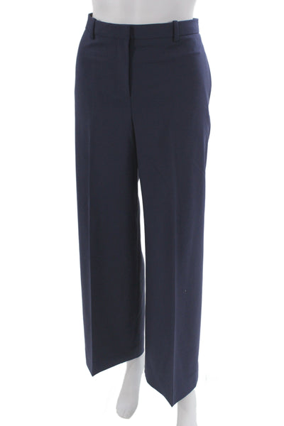 M.M. Lafleur Womens Dress Pants Dark Gray Check Wool Polyester Hook Eye Size 8