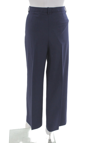 M.M. Lafleur Womens Dress Pants Dark Gray Check Wool Polyester Hook Eye Size 8