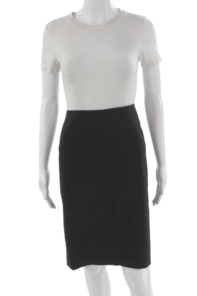 Theory Womens Straight Pencil Skirt Black 96% Virgin Wool Size 8