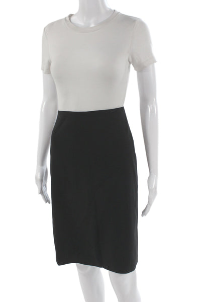 Theory Womens Straight Pencil Skirt Black 96% Virgin Wool Size 8