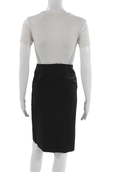 Theory Womens Straight Pencil Skirt Black 96% Virgin Wool Size 8