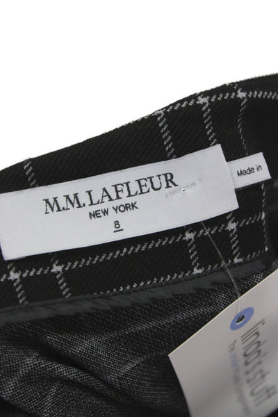 M.M. Lafleur Women Wrap Pencil Midi Plaid Black Skirt Size 8