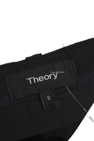 Theory Unisex Ankle Dress Pants Black Virgin Wool Size 8
