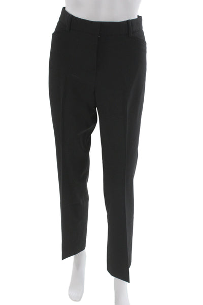 Theory Unisex Dress Pants Black Virgin Wool Button Closure Size 8