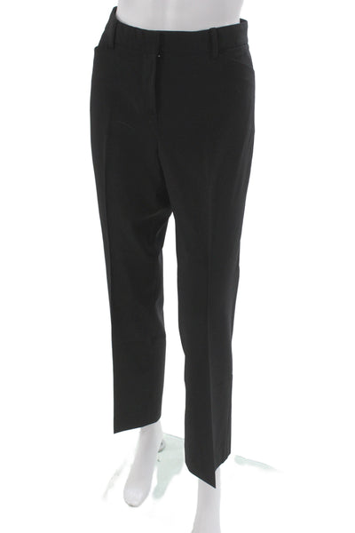 Theory Unisex Dress Pants Black Virgin Wool Button Closure Size 8