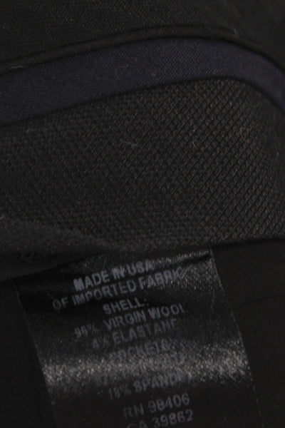 Theory Unisex Dress Pants Black Virgin Wool Button Closure Size 8