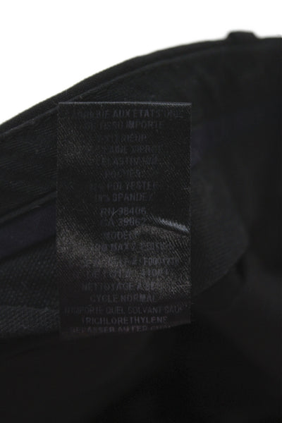 Theory Unisex Dress Pants Black Virgin Wool Button Closure Size 8
