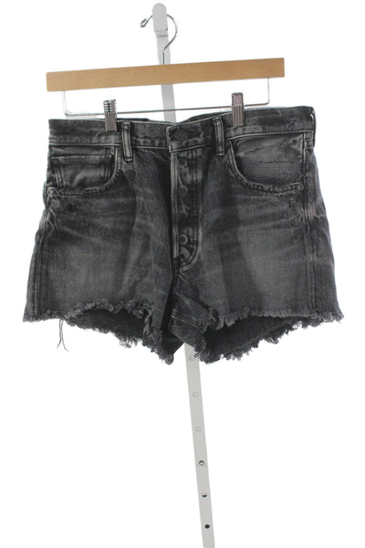 Moussy Unisex Dark Gray Denim 90s Button Shorts Size 30