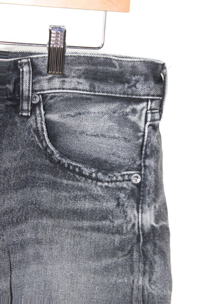 Moussy Unisex Dark Gray Denim 90s Button Shorts Size 30