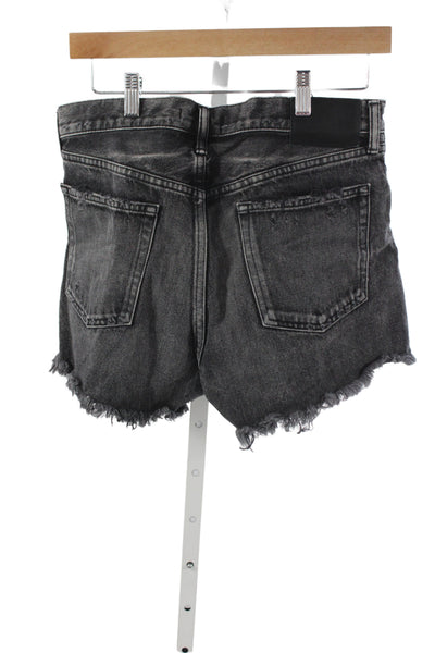 Moussy Unisex Dark Gray Denim 90s Button Shorts Size 30