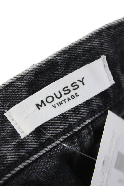 Moussy Unisex Dark Gray Denim 90s Button Shorts Size 30