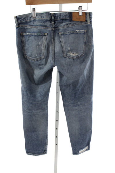 Moussy Womens Boyfriend Cropped Blue Jeans Mid Rise Cotton Inseam 27 Size 25