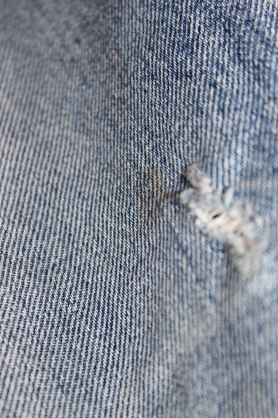 Moussy Womens Boyfriend Cropped Blue Jeans Mid Rise Cotton Inseam 27 Size 25