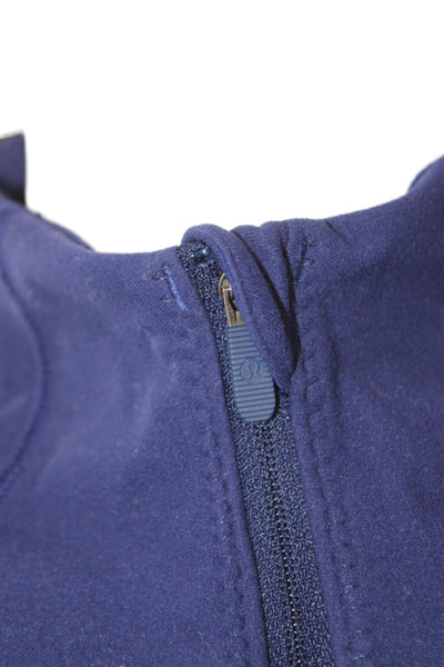 Lululemon Women Windbreaker High Neck Zip Dark Blue Polyester Size 2