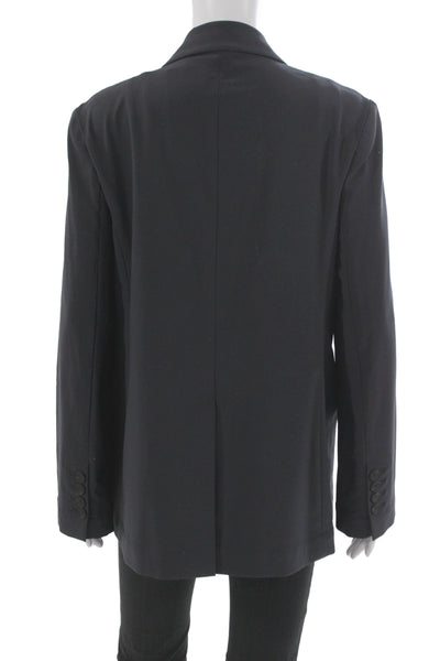 M.M. Lafleur Unisex Dark Blue Collared Long Sleeve Blazer Button Size 8