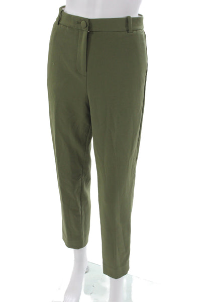 J Crew Women Cropped Ankle Dress Pants Green Size 8