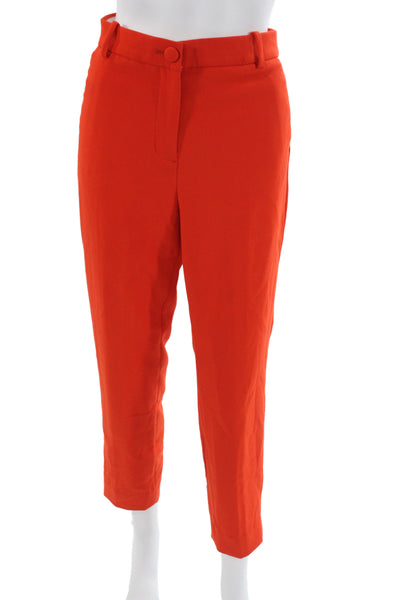 J Crew Womens Orange Cropped Ankle Dress Pants Polyester Size 8