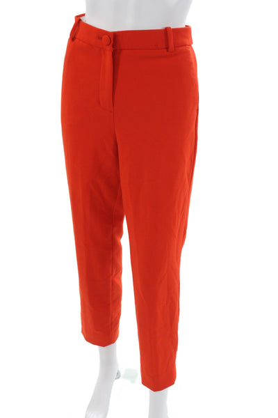 J Crew Womens Orange Cropped Ankle Dress Pants Polyester Size 8