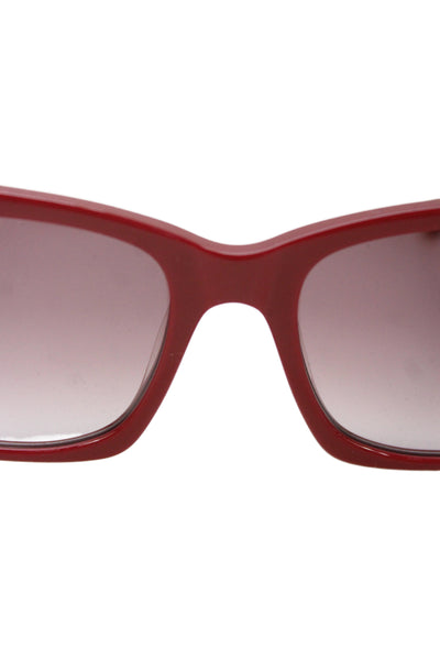 Kate Young For Tura Womens Red Gold Tone Plastic Cats Eye Sunglasses