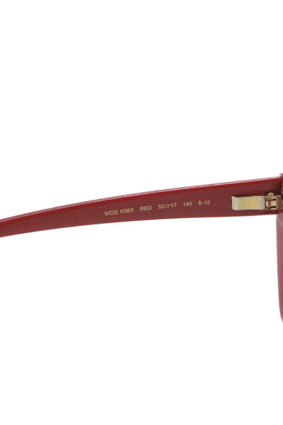 Kate Young For Tura Womens Red Gold Tone Plastic Cats Eye Sunglasses
