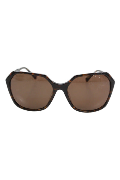 Kate Young For Tura Womens Brown Plastic Large Angle Rounded Sunglasses