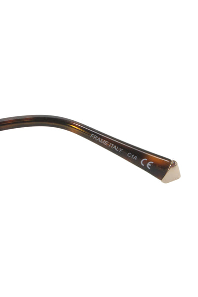 Kate Young For Tura Womens Brown Plastic Large Angle Rounded Sunglasses