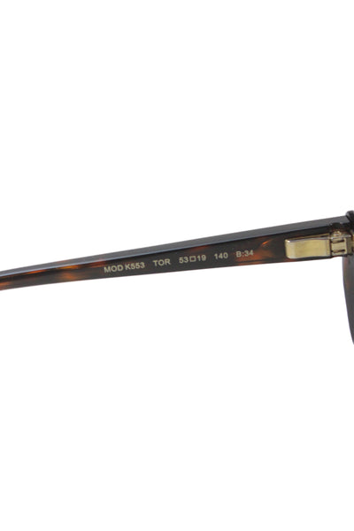 Kate Young For Tura Womens Brown Tortoise Shell Print Plastic Square Sunglasses