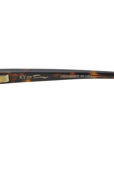 Kate Young For Tura Womens Brown Tortoise Shell Print Plastic Square Sunglasses