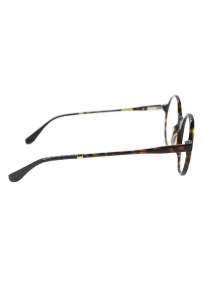 Kate Young For Tura Womens Tortoise Shell Print Round Eyeglass Frames Brown