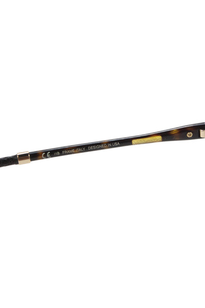 Kate Young For Tura Womens Tortoise Shell Print Round Eyeglass Frames Brown
