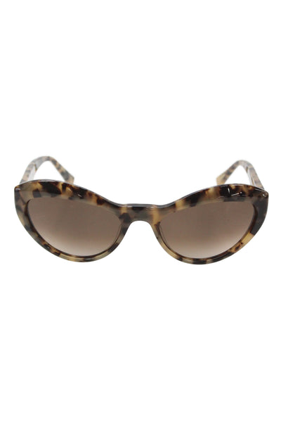 Kate Young For Tura Womens Brown Plastic Printed Cats Eye Sunglasses