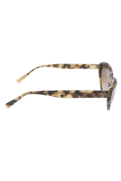 Kate Young For Tura Womens Brown Plastic Printed Cats Eye Sunglasses
