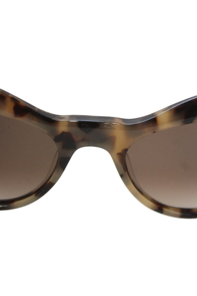 Kate Young For Tura Womens Brown Plastic Printed Cats Eye Sunglasses
