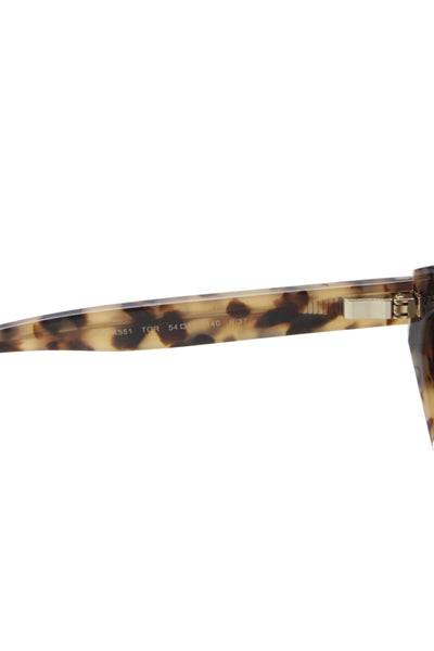 Kate Young For Tura Womens Brown Plastic Printed Cats Eye Sunglasses