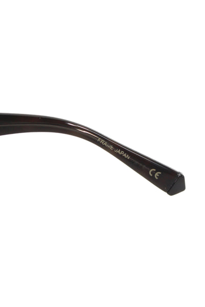 Kate Young For Tura Womens Brown Tortoise Shell Print Round Eyeglass Frames