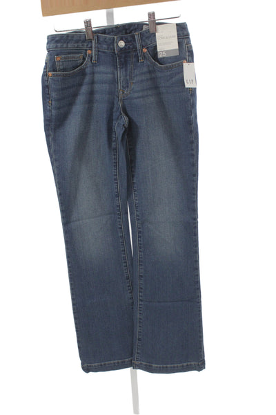 Gap Womens Bootcut Blue Jeans Low Rise Cotton 30in Inseam Size 25