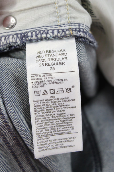 Gap Womens Bootcut Blue Jeans Low Rise Cotton 30in Inseam Size 25