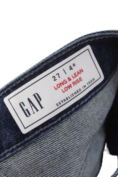 Gap Women Bootcut Jeans Dark Blue Low Rise 30 Inseam Size 27