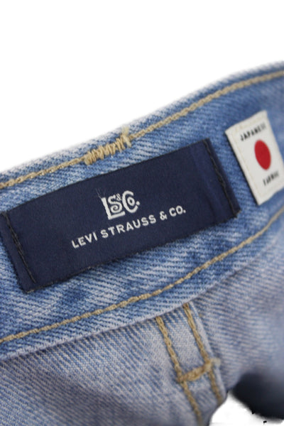 Levis Unisex Light Blue Straight Wide-Leg Jeans 100% Cotton Mid Rise Size 26